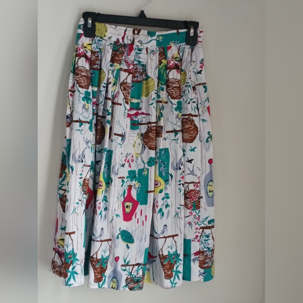 Retrospecd Clothing Skirt Women 4 Multicolor VTG Pleated A-Line Midi Party Y2K
